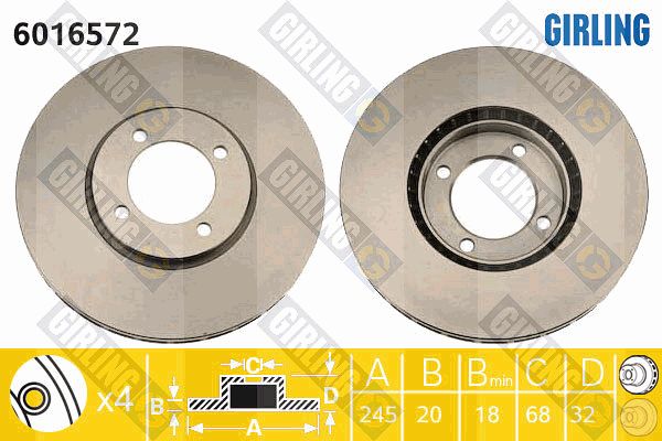 GIRLING Bremžu diski 6016572