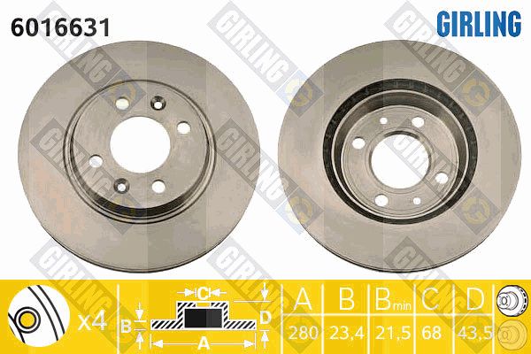 GIRLING Bremžu diski 6016631