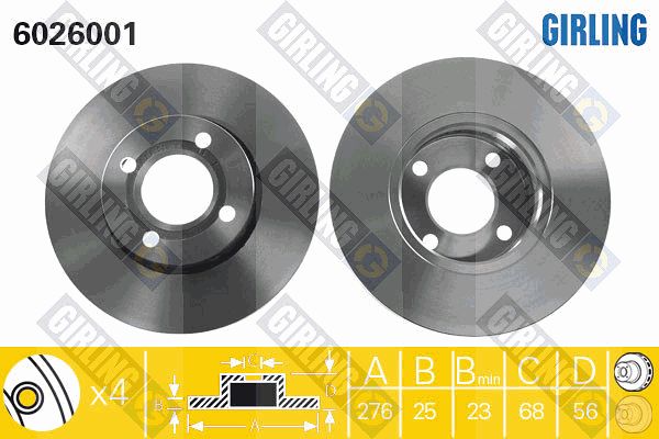 GIRLING Bremžu diski 6018054