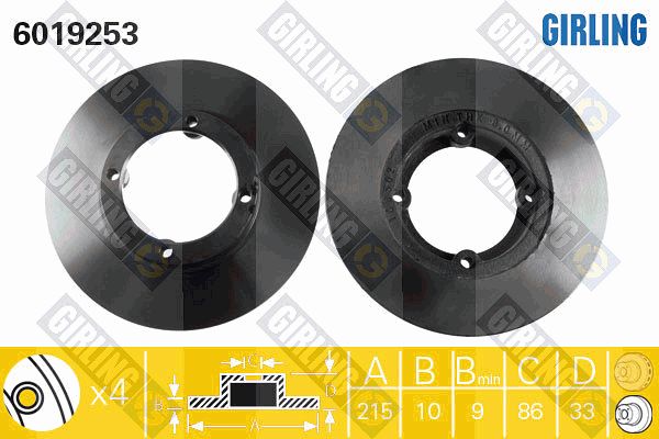 GIRLING Тормозной диск 6019253