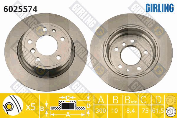 GIRLING Тормозной диск 6025574