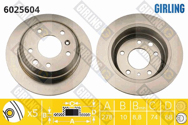 GIRLING Bremžu diski 6025604