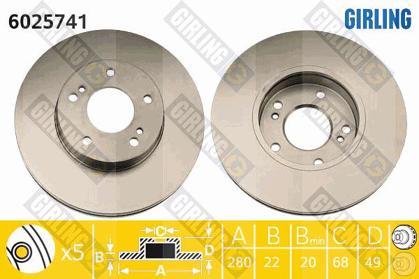 GIRLING Bremžu diski 6025741