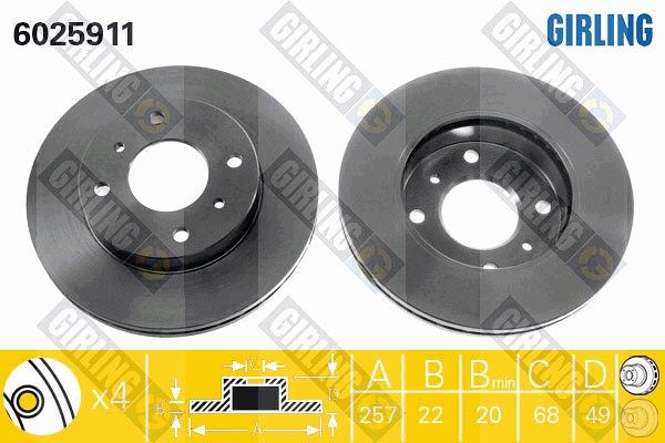 GIRLING Bremžu diski 6025911