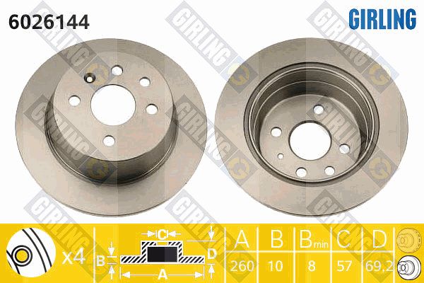 GIRLING Bremžu diski 6026144