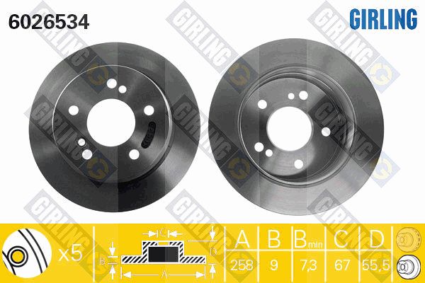 GIRLING Bremžu diski 6026534