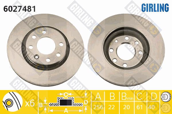 GIRLING Тормозной диск 6027481