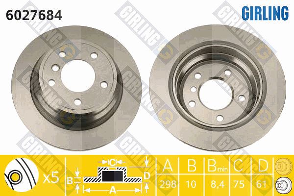 GIRLING Bremžu diski 6027684