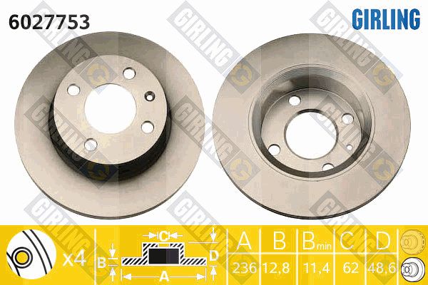 GIRLING Тормозной диск 6027753