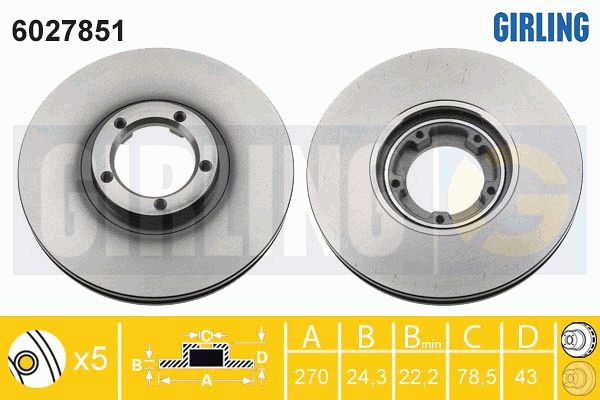 GIRLING Тормозной диск 6027851