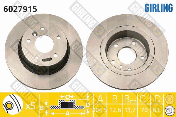GIRLING Тормозной диск 6027915