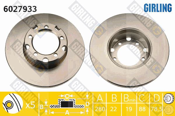 GIRLING Тормозной диск 6027933