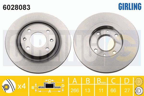 GIRLING Bremžu diski 6028083