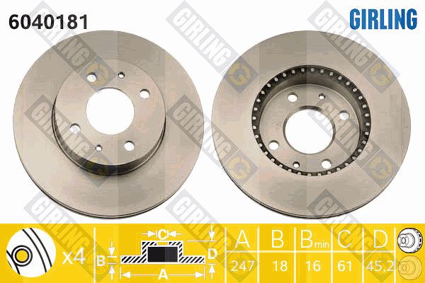 GIRLING Bremžu diski 6040181