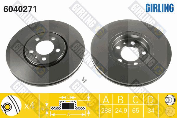 GIRLING Тормозной диск 6040271