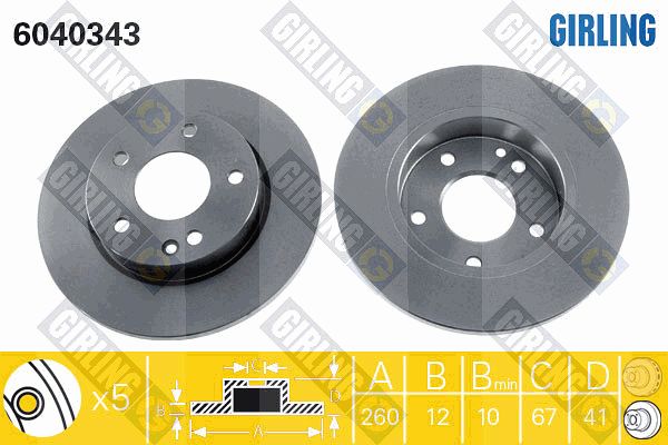 GIRLING Bremžu diski 6040343