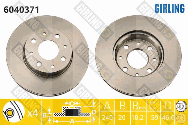 GIRLING Bremžu diski 6040371