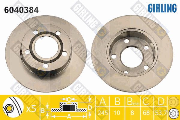 GIRLING Bremžu diski 6040384