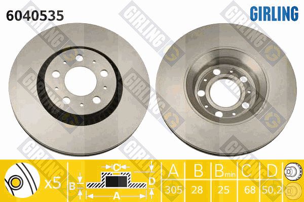 GIRLING Bremžu diski 6040535