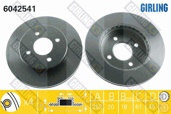 GIRLING Bremžu diski 6042541