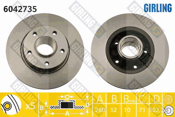 GIRLING Bremžu diski 6042735