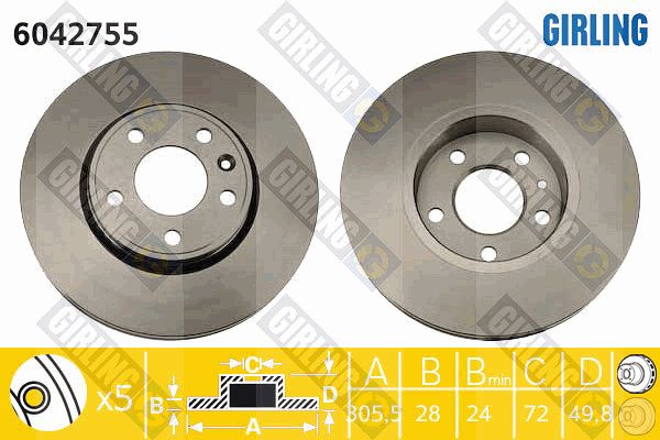 GIRLING Bremžu diski 6042755