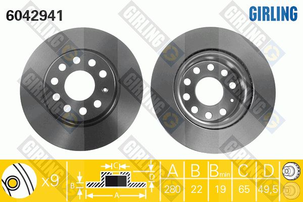 GIRLING Тормозной диск 6042941