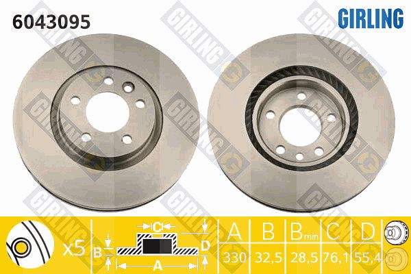 GIRLING Тормозной диск 6043095