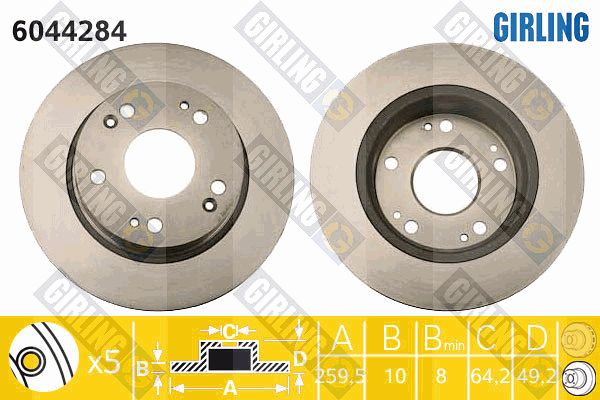 GIRLING Тормозной диск 6044284