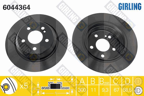 GIRLING Тормозной диск 6044364
