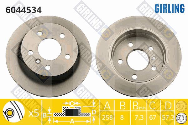 GIRLING Тормозной диск 6044534