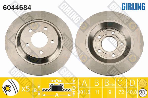 GIRLING Bremžu diski 6044684