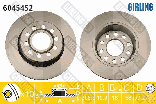 GIRLING Bremžu diski 6045452