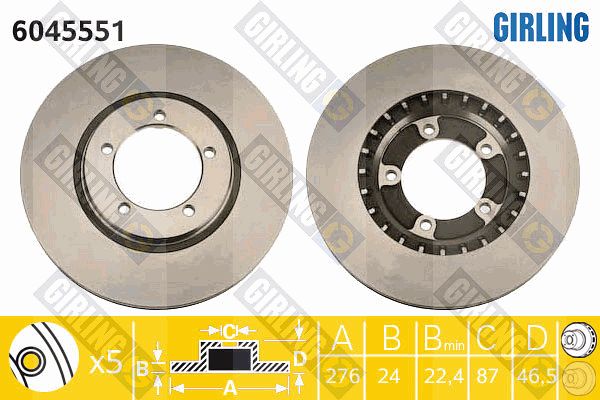 GIRLING Тормозной диск 6045551