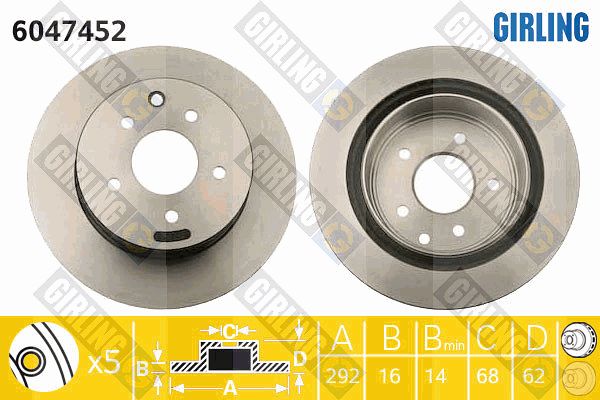 GIRLING Тормозной диск 6047452