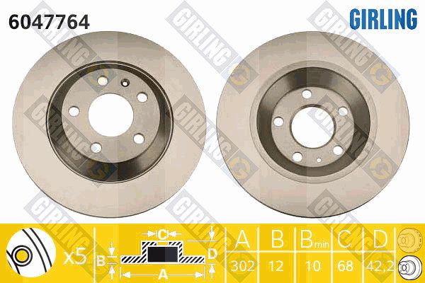 GIRLING Тормозной диск 6047764