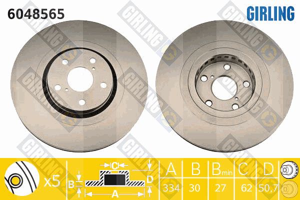 GIRLING Тормозной диск 6048565