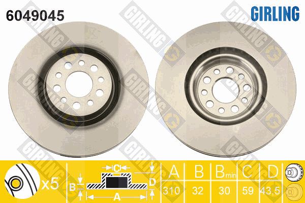 GIRLING Тормозной диск 6049045
