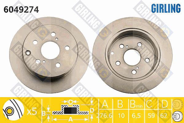 GIRLING Bremžu diski 6049274