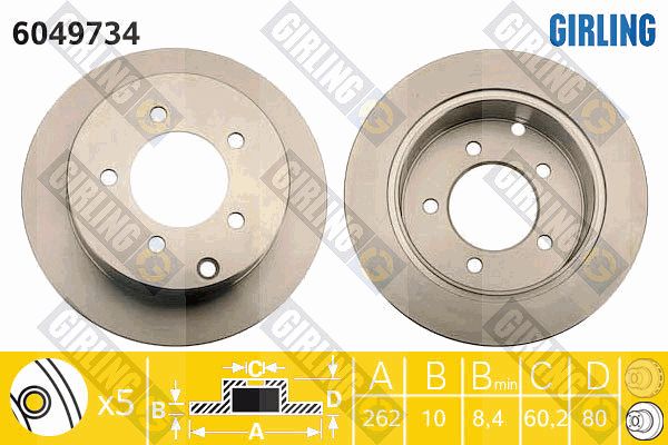 GIRLING Bremžu diski 6049734