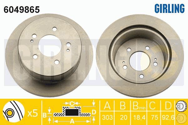 GIRLING Тормозной диск 6049865