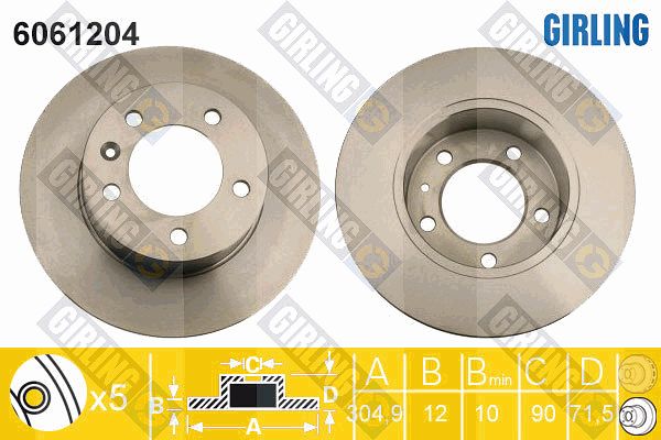 GIRLING Bremžu diski 6061204