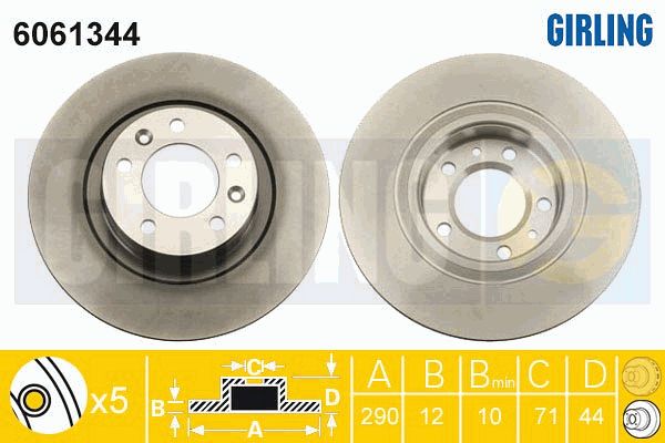 GIRLING Тормозной диск 6061344
