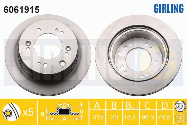 GIRLING Тормозной диск 6061915