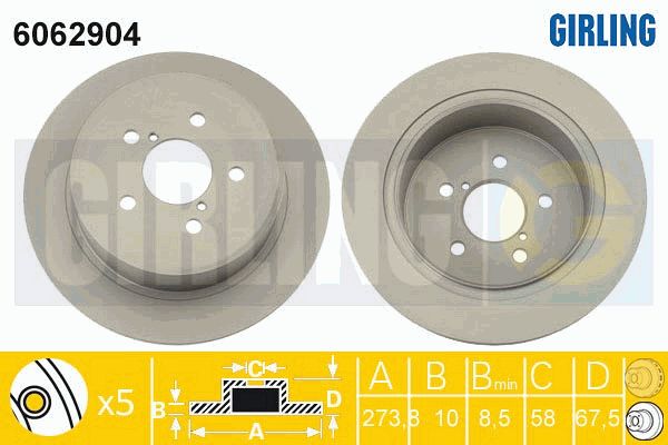 GIRLING Тормозной диск 6062904