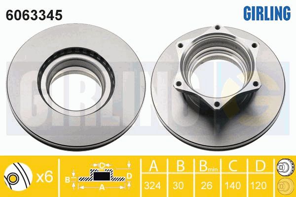GIRLING Тормозной диск 6063345