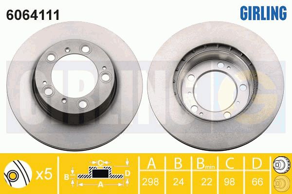 GIRLING Bremžu diski 6064111