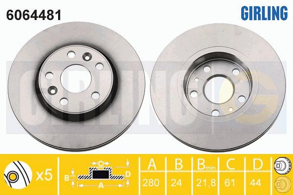 GIRLING Тормозной диск 6064481