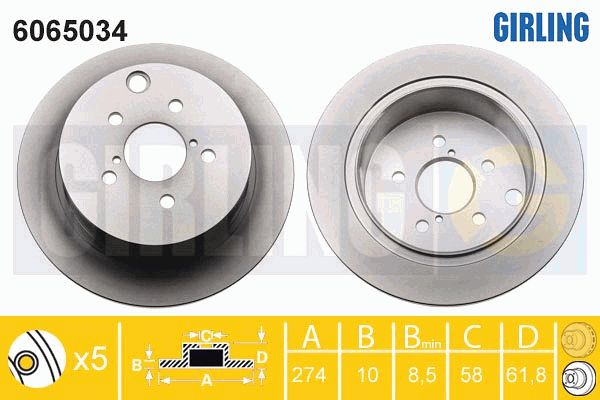 GIRLING Bremžu diski 6065034