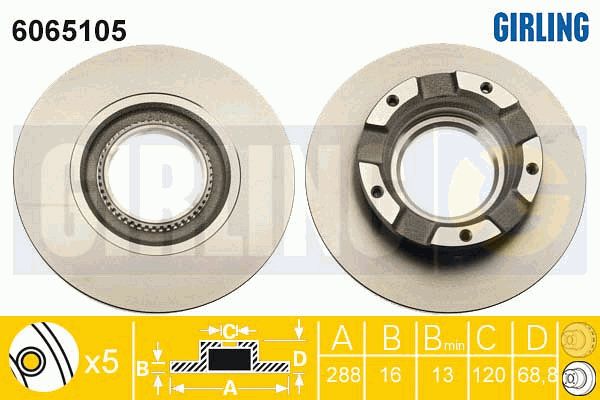 GIRLING Bremžu diski 6065105